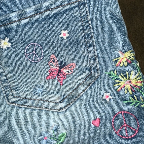 DENIM JEAN SHORTS 2 PAIRS KIDS COLORFUL FUN ADJUSTABLE WAIST - Picture 5 of 11